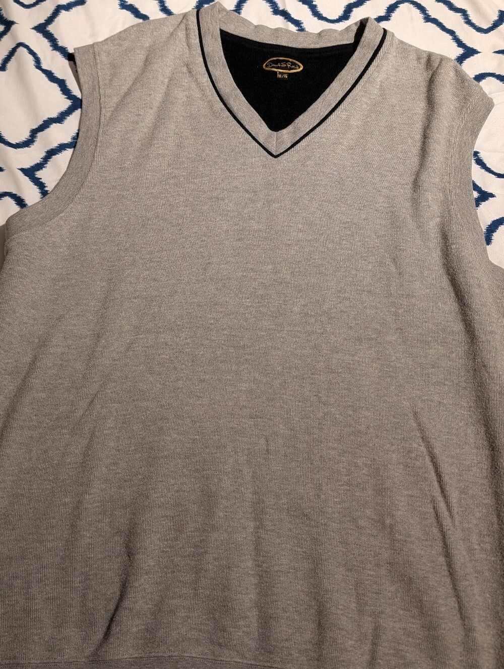 David S. Reid Classic Grey V-Neck Sweater Vest - Xl